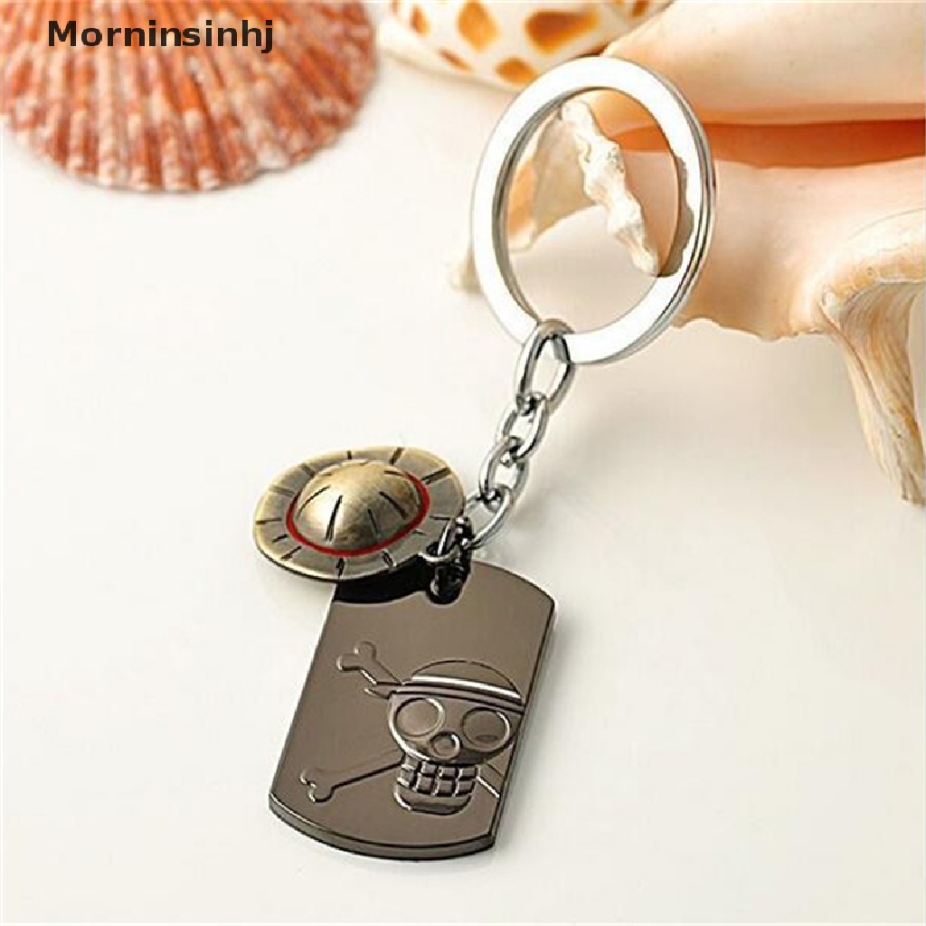 Mornin Fashion Anime One Piece Luffy Topi Jerami Tengkorak Stainless Steel Gantungan Kunci Key Ring id