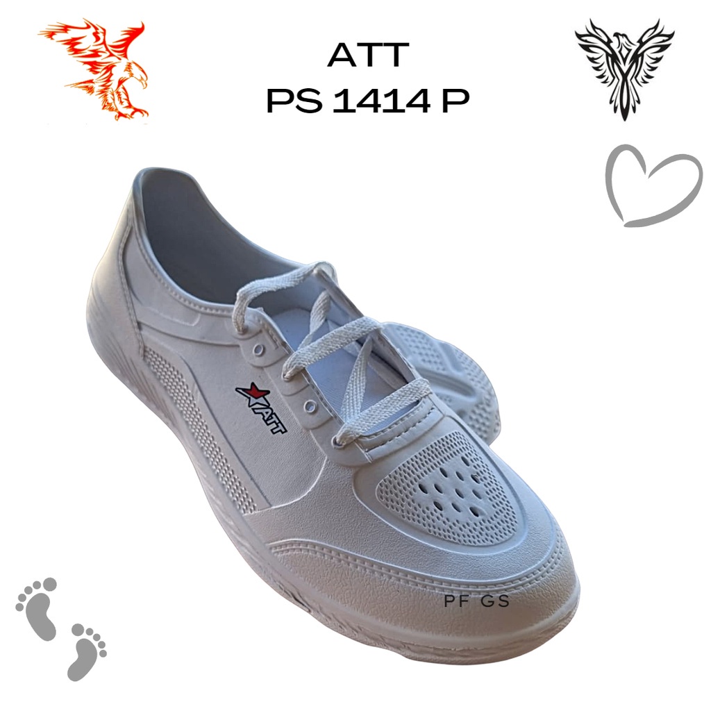 Sepatu Sneakers Pria ATT PS 1414 Phylon EVA PUTIH Tali Ringan 39-42