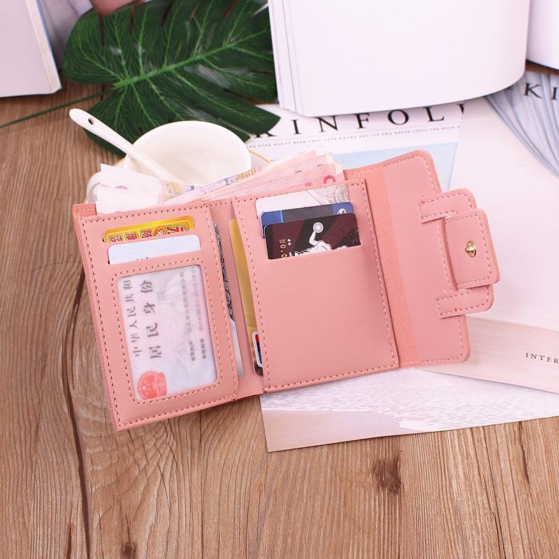 Sera Baru Dompet Wanita Pendek Mahasiswa Korea Fashion Lucu Kecil Portable Mini Wanita Dompet Koin Dompet Kartu Pemegang