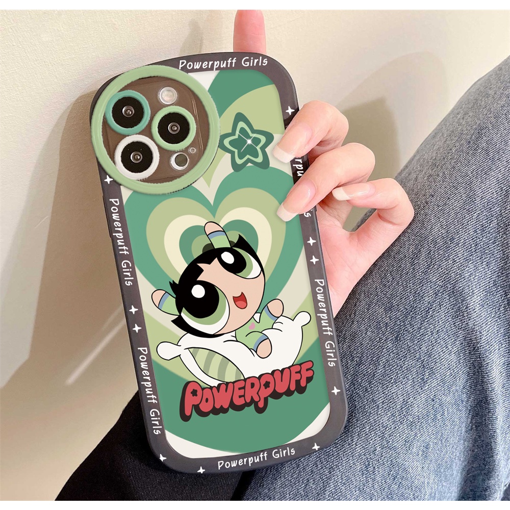 IPHONE Case Kompatibel Untuk Iphone14 14 Pro 14 Pro Max 11 11 Pro Max 12 12 Pro 12 Pro Max IPhone13 Pro Max 6 6S 7 8 Plus SE 2020 PowerpuffGirls Gradiasi Cinta Lembut Silikon Ponsel Cover