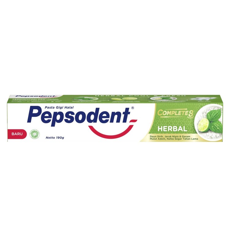 Pepsodent Complete 8 PASTA GIGI Herbal Nature Essentials Mulut Adem, Nafas Segar 190G