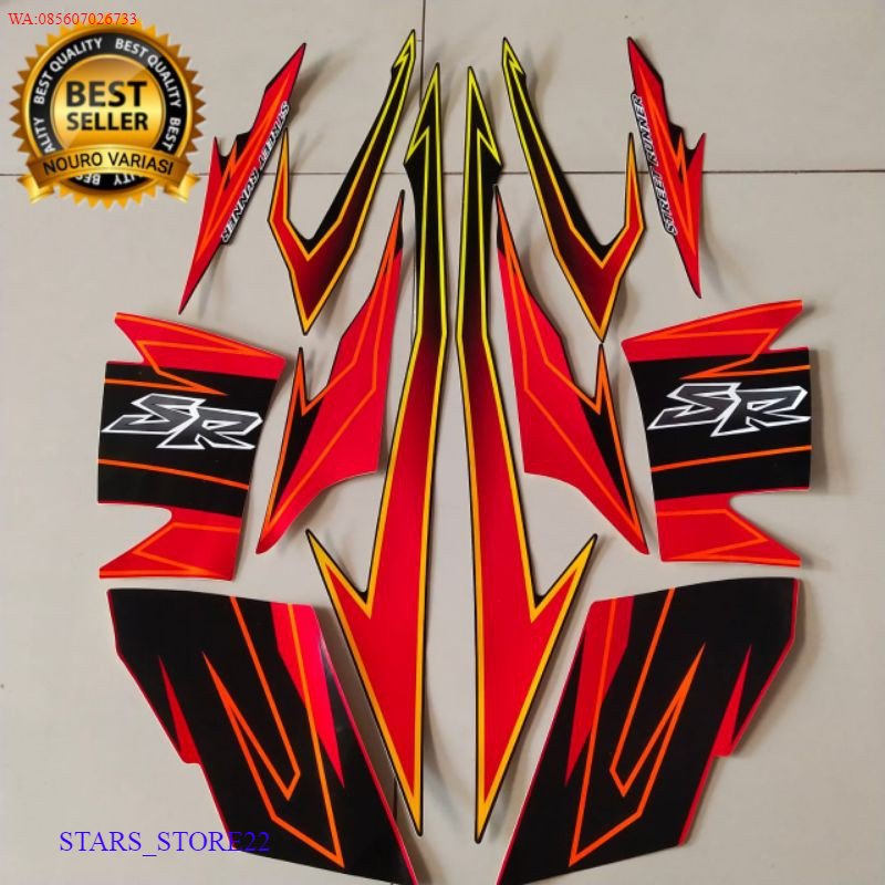 (ORI) striping suzuki smash 110 sr 2007 hitam merah body standar KUALITAS ORIGINAL