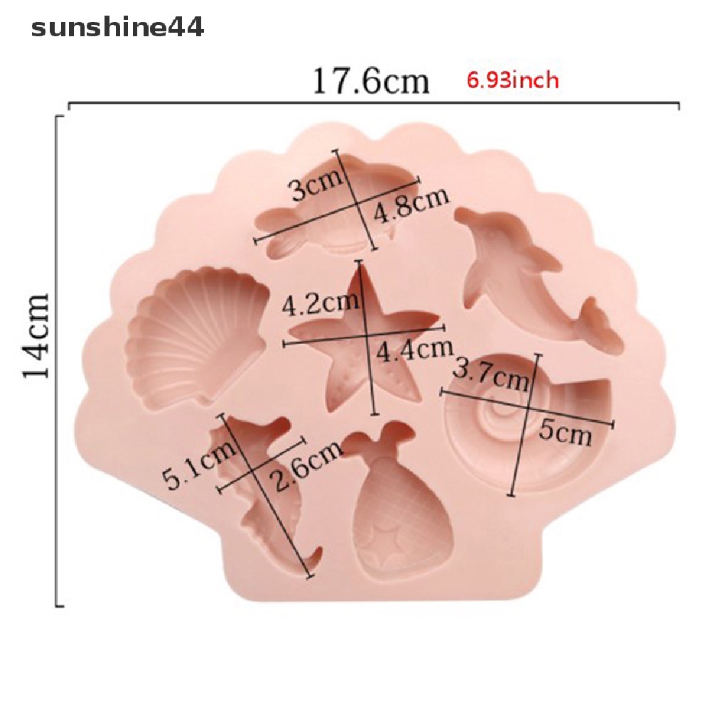 Sunshine Sea Creatures Silicone Molder Fondant Baking Cake Chocolate Resin DIY Fish Mould ID