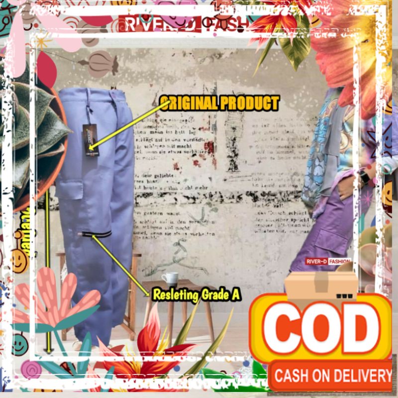 [Skyblue]ZIPPER PANTS CARGO WANITA||CELANA CARGO WANITA KOREA ~ORIGINAL PRODUCT / melar