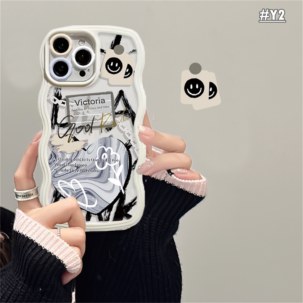 Soft Case Realme 10 C21Y C25Y RealmeC11 C35 C33 C31 C30 9i 8i 6i 5s 5i 7i C15 C25 C12 C20 C3 C2 C1 Narzo 50A Fasion Brand Lucky Floral Smiley Graffiti Love Heart Wavy Phone Cover