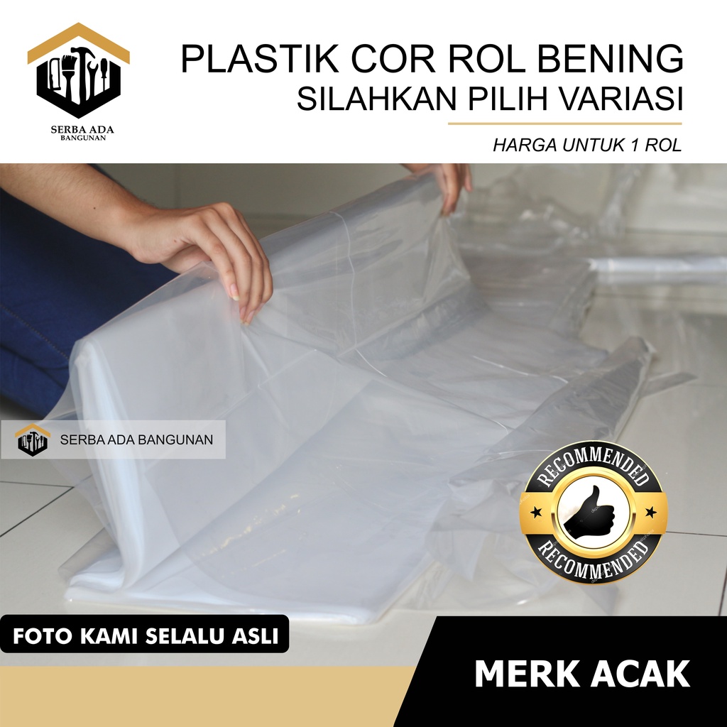 PLASTIK COR PE BENING SUPER TEBAL / CLEAR JERNIH (1ROLL= 103-105 MTR) TERMURAH COVER PENUTUP AMAN