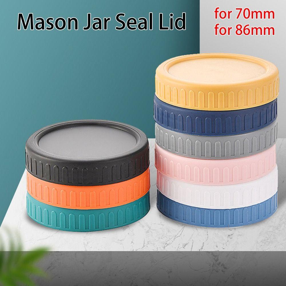 TOP 6pcs Mason Jar Lid Plastik Alat Dapur Reusable Seal Bottle Cover