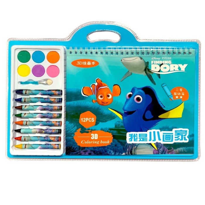 DISKON SHOPEE/ Buku Mewarnai Anak Buku Gambar Crayon Set Mewarnai Coloring Book - Dory