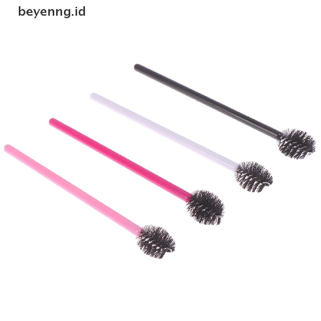 Beyen 50pcs Sisir Sikat Bulu Mata Sekali Pakai Maskara Tongkat Bulu Mata Ekstensi Aplikator ID