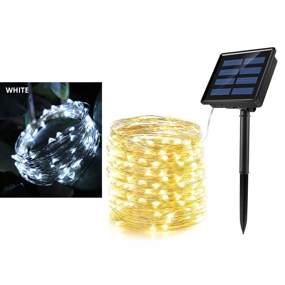 (BISA COD) FTIHSHP LED Lampu Hias String Lights Waterproof 100 LED with Solar Panel - M071