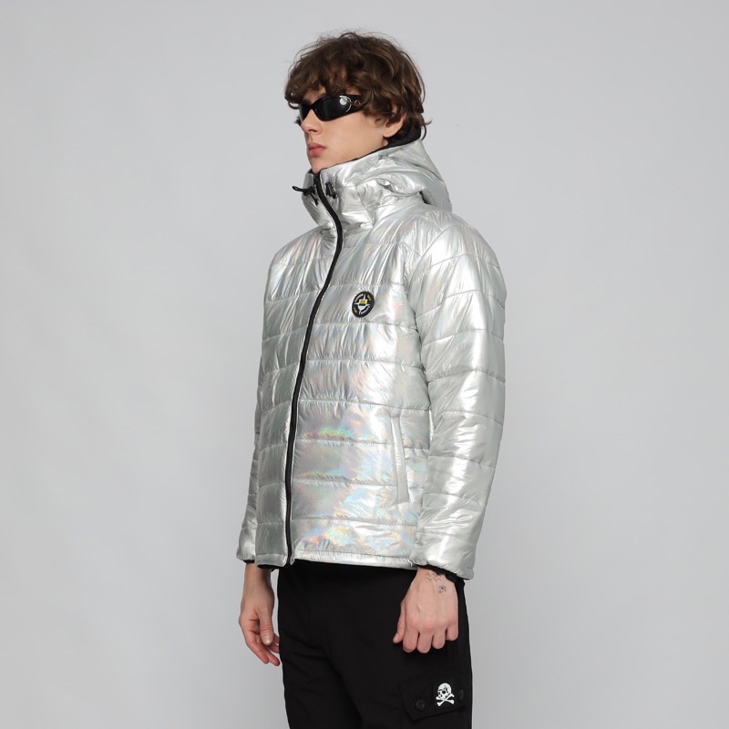 COD Bdgboys Jacket Puffer Hologram White & Silver