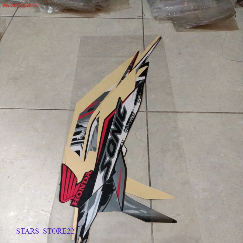 (ORI) striping stiker les body Honda Sonic 150R 2015 hitam KUALITAS ORIGINAL PABRIK