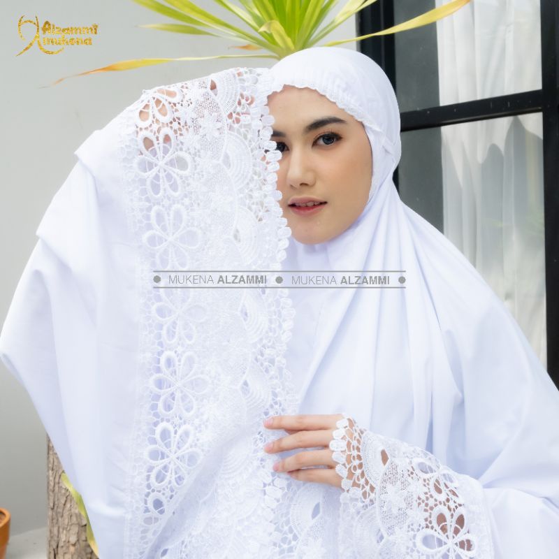 [Ready] Mukena Premium Mukena Prada Mix Putih Bersih √ A43 / Mukena Dewasa Katun Prada Mix Twotone J