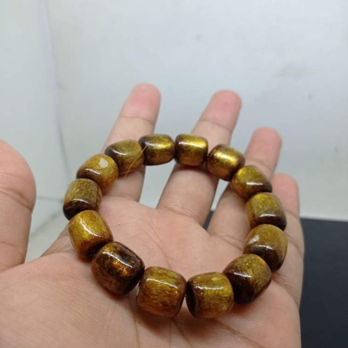 gelang akar bahar jenis tali arus serat emas model tabung