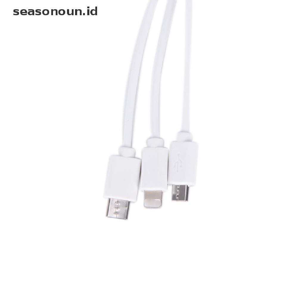 Seasonoun Kabel Cas 3in1 Multi USB Phone Charger Cable Lead Untuk iPhone Android.