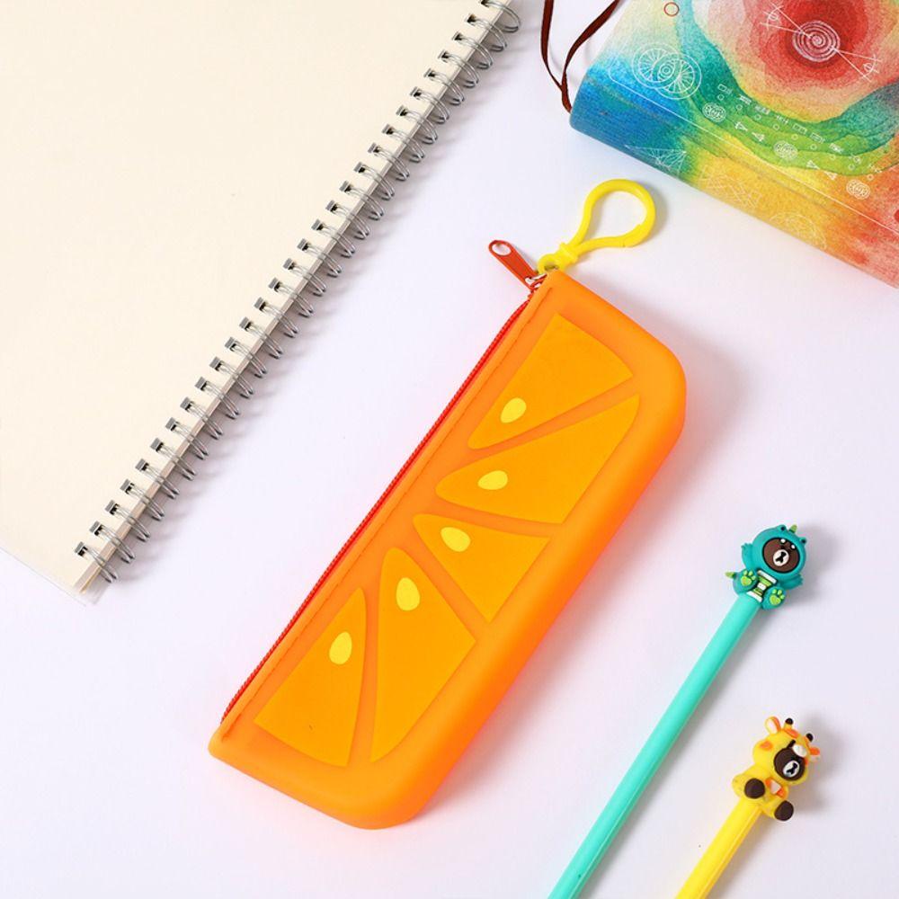 R-flower Silicone Pencil Case Portable Pemodelan Buah Kotak Penyimpanan Multi Fungsi