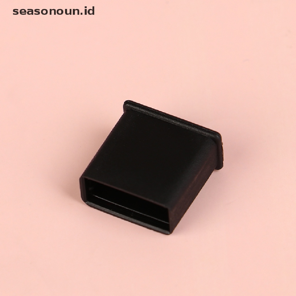 Seasonoun 10Pcs USB Dustproof Cover Pelindung Tutup Colokan Debu Plastik Tembus Hitam.