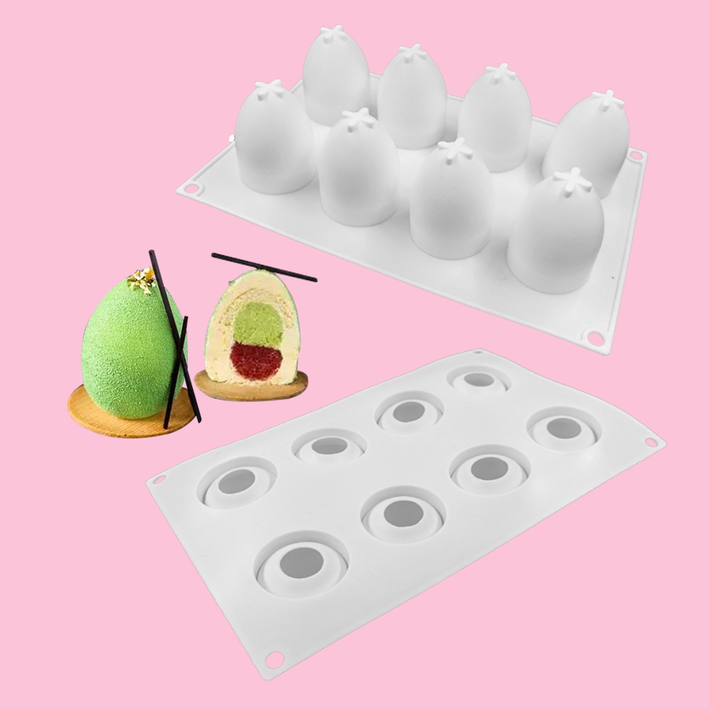 Paskah Tiga Dimensi8 Egg Mousse Silicone Mold diy Egg Silicone Fondant Kue Dessert Mold