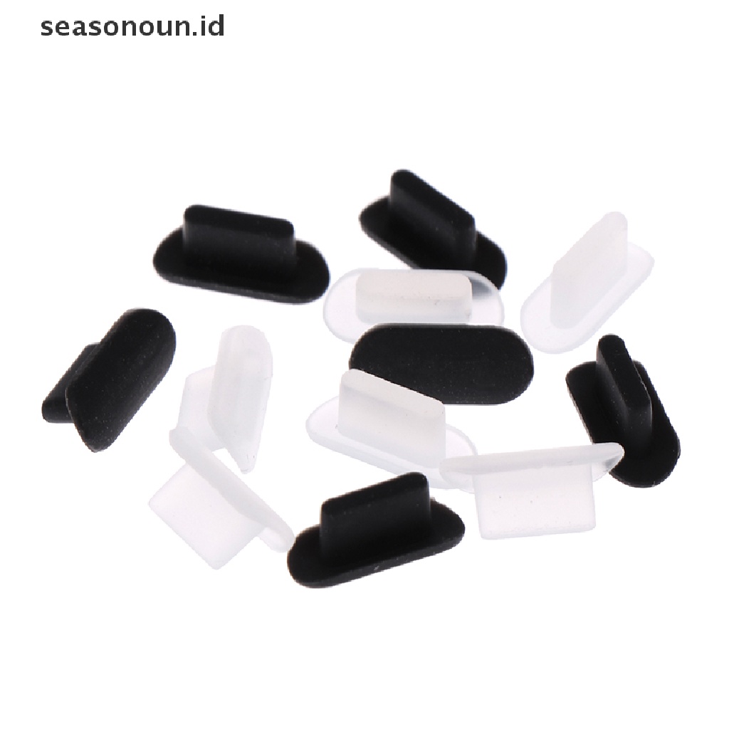 Seasonoun 10pc Penutup Anti Debu Cap Jack USB Port Colokan Anti Debu Untuk Port Charger Petir.