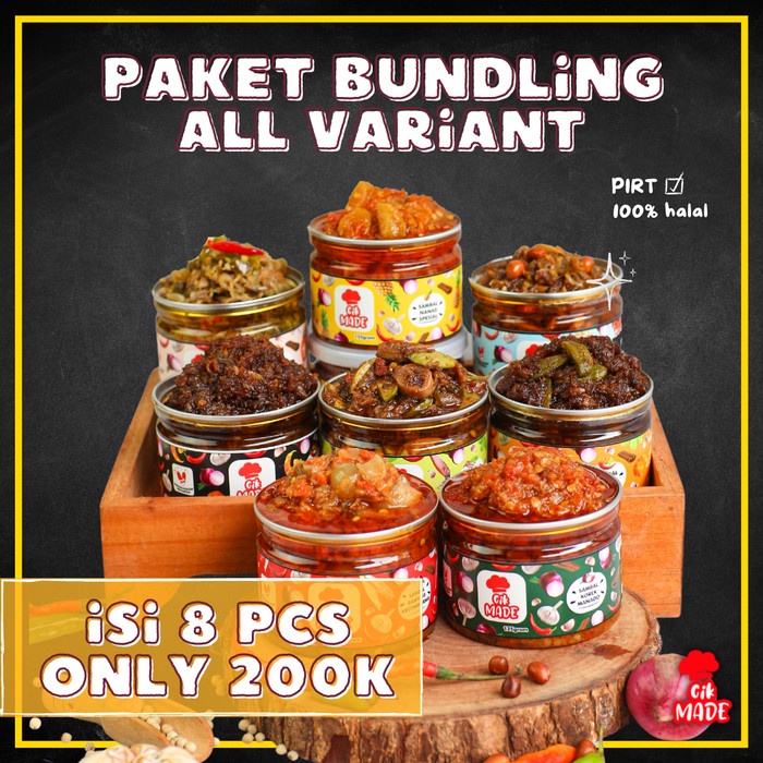 

Best Seller [COD] Paket Set Bundling All Variant " Sambal Cik Made " - 8 Packs