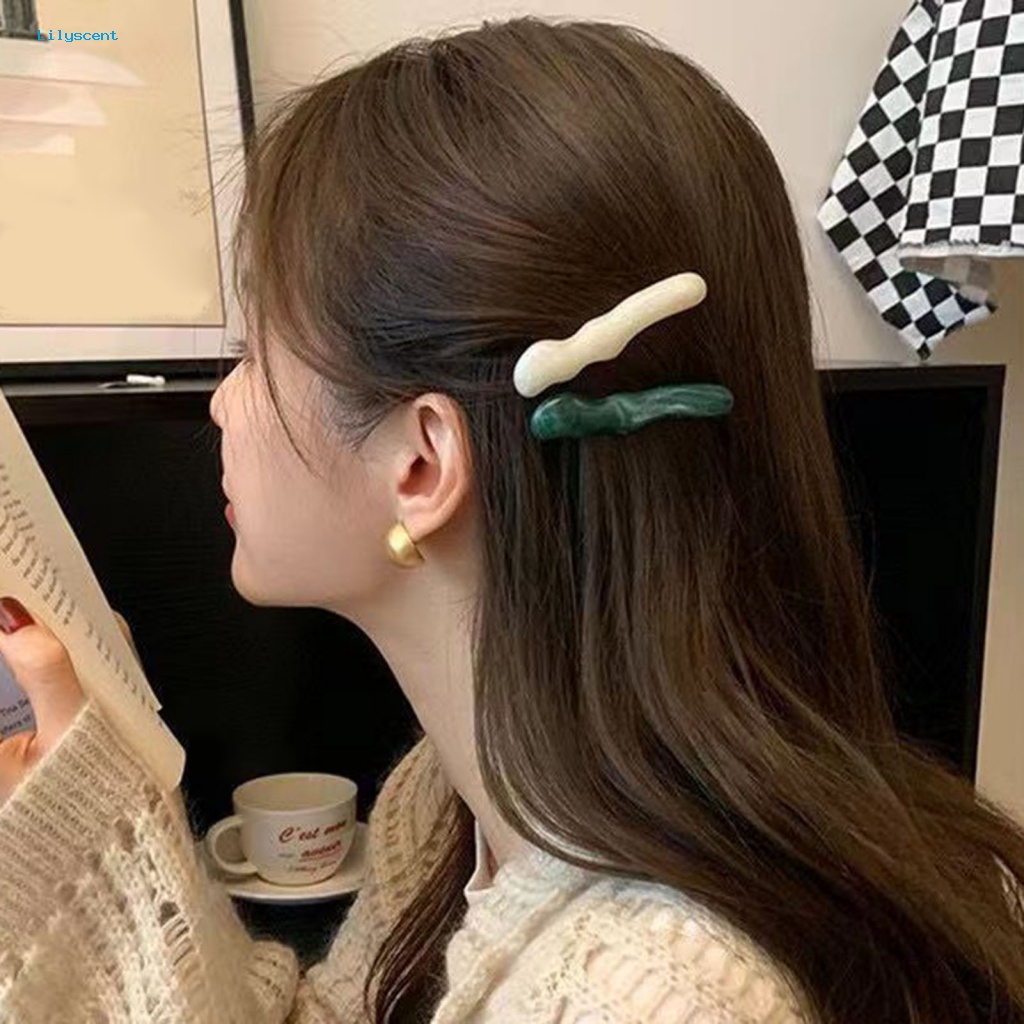 Lilyscent Ringan Poni Jepit Rambut Aksesoris Rambut Gelombang Tidak Teratur Dekorasi Sisi Poni Klip Anti-slip