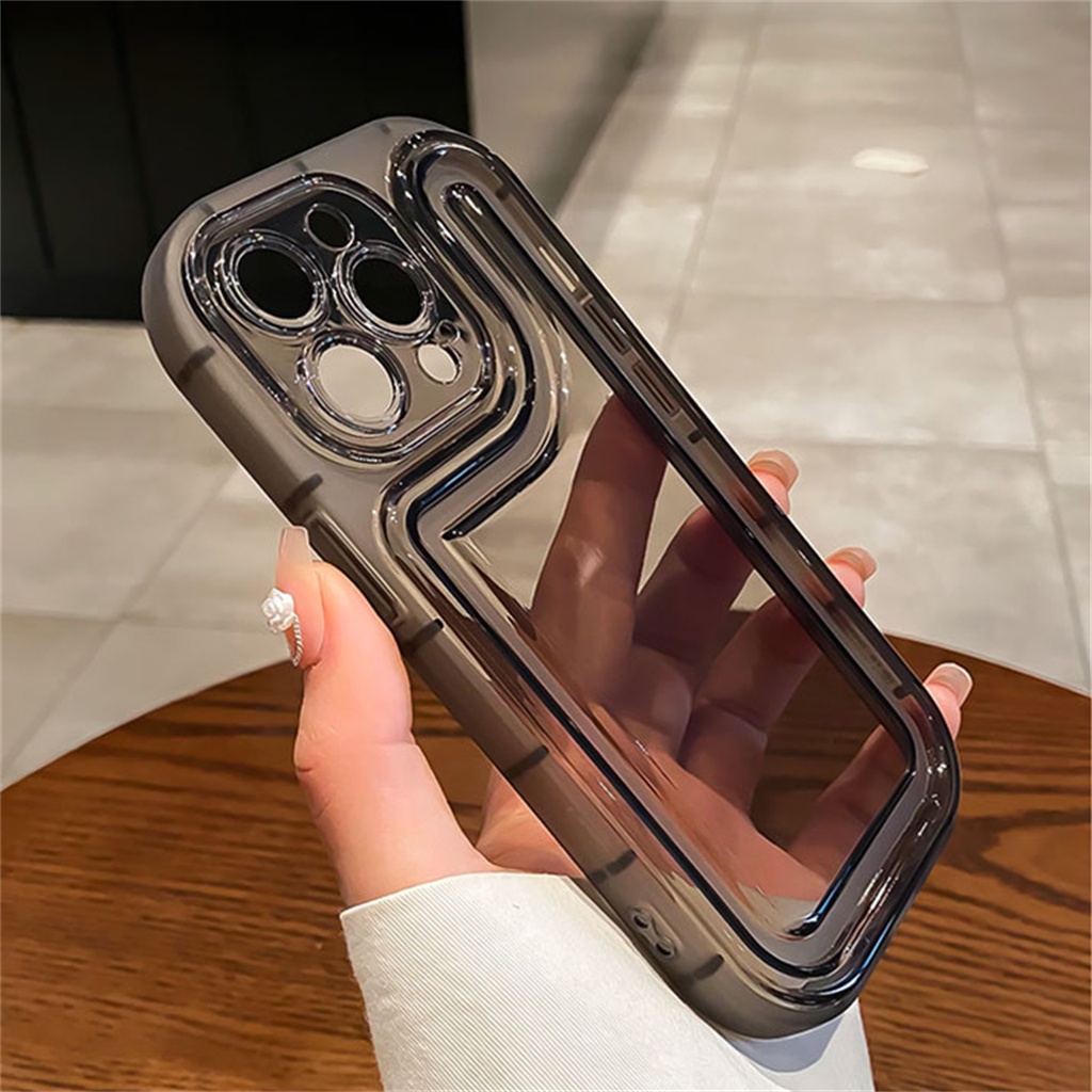 Casing Tahan Guncangan Sederhana Dan Kreatif iPhone 14 Pro Max14 plus case Iphone13 12 Pro Max Case11 Promax airbag Tertutup Penuh Melindungi TPU soft back cover