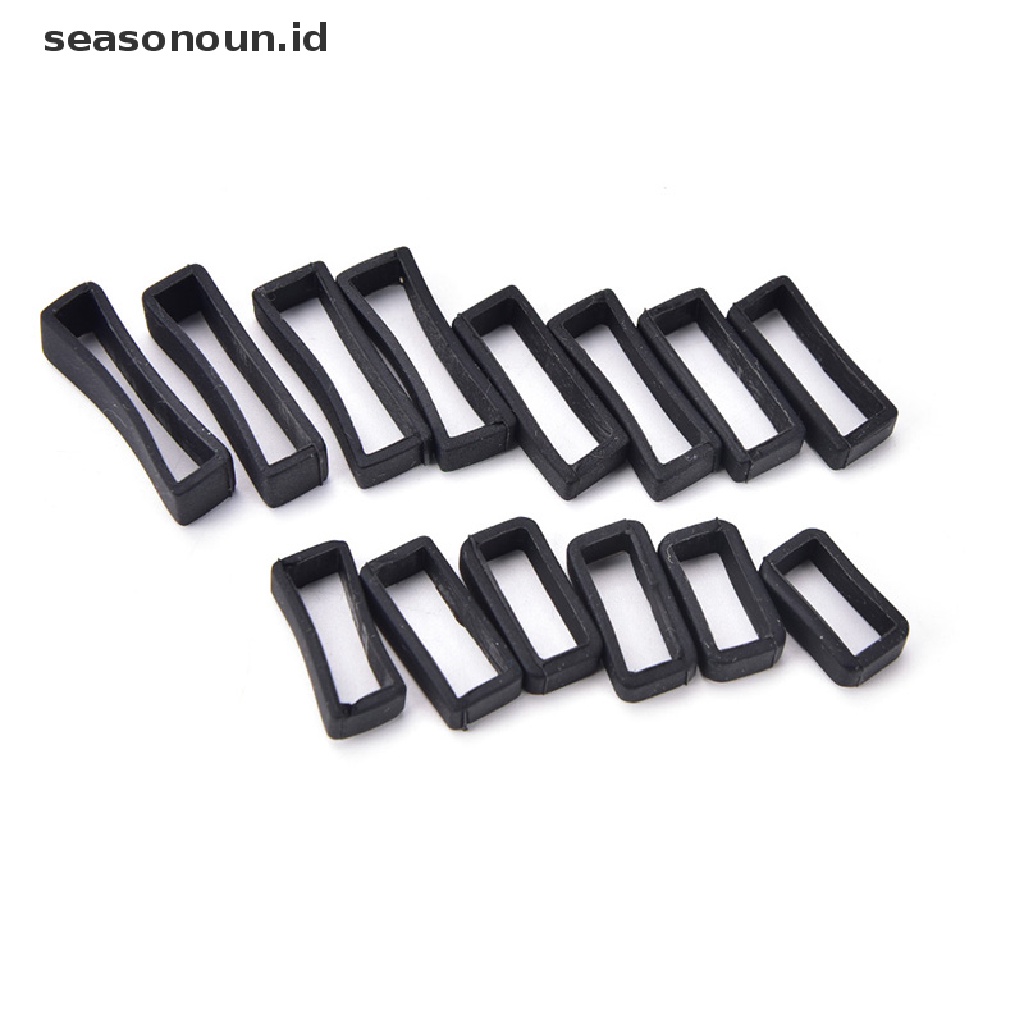 Seasonoun 2pcs 14mm-26mm Karet Silicone Watch Band Loop Strap Kecil Holder Loker Keeper.