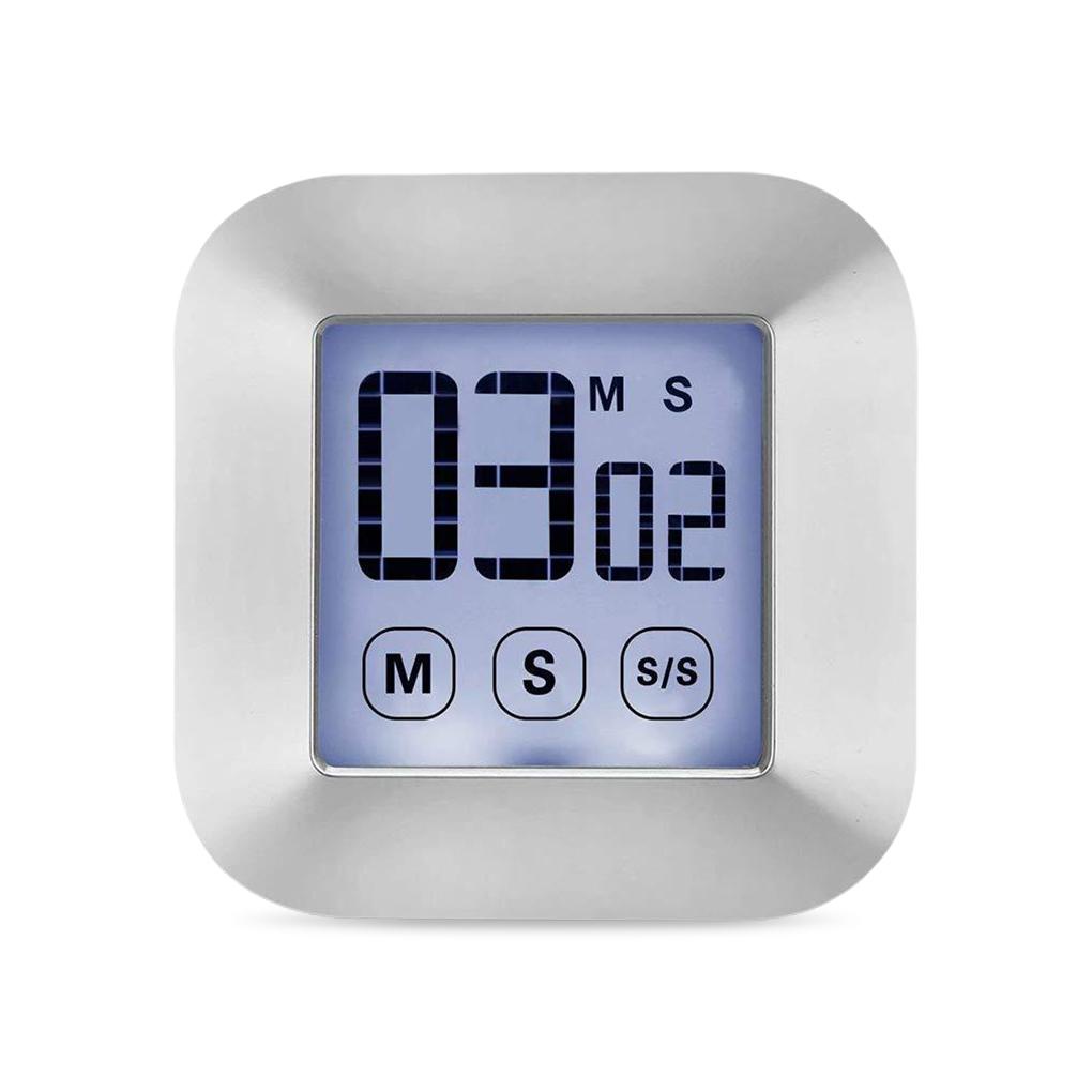 Timer Digital LCD Masak Belajar Baking Touch Control Tampilan Besar Tabletop 99menit 59detik Alarm Hitung Mundur Stopwatch