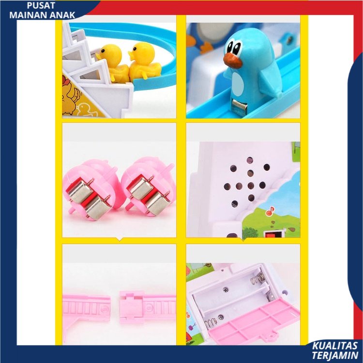 Mainan Track Tangga Berjalan Bebek / Penguin Memanjat Dengan Musik BerLampu Mainan Bayi Edukasi Anak