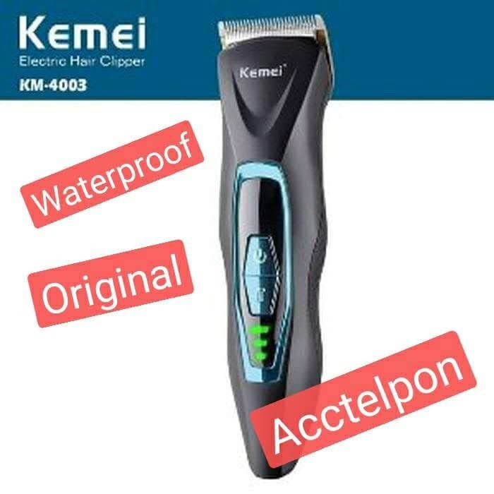 CLIPPER KEMEI KM-4003 ALAT CUKUR WATERPROOF MESIN CUKUR RAMBUT CAS