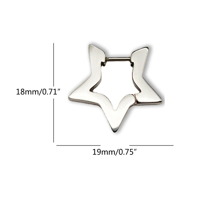 Siy Anting Pejantan Bintang Minimalis Fashion Anting Tindik Punk Ear Stud Anting Hoop Sederhana Perhiasan Stainless Steel