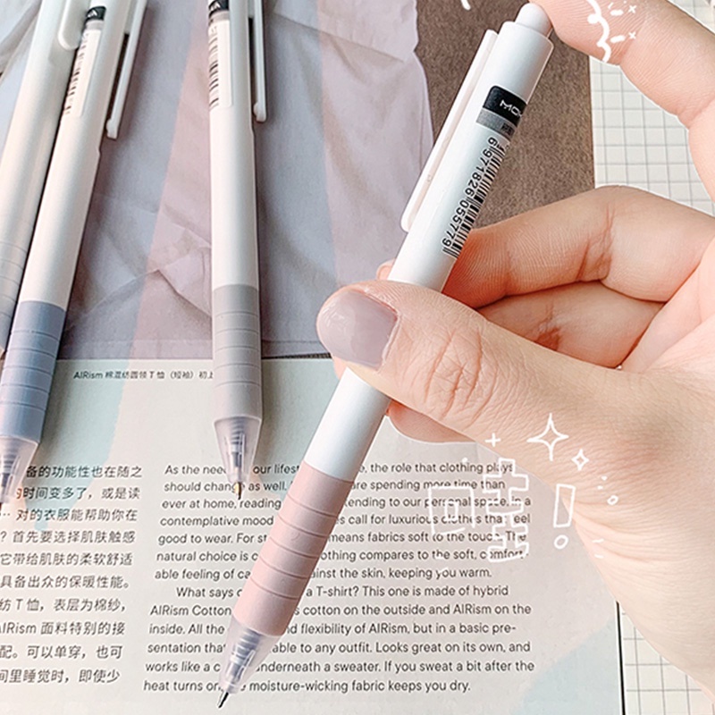 0.5mm Hitam Pena Netral Push-type Core Water Pen Kecil Segar St Stylus Press Pen Tahan Lama Pena Menulis Halus Alat Tulis Sekolah Siswa Menulis Alat Belajar