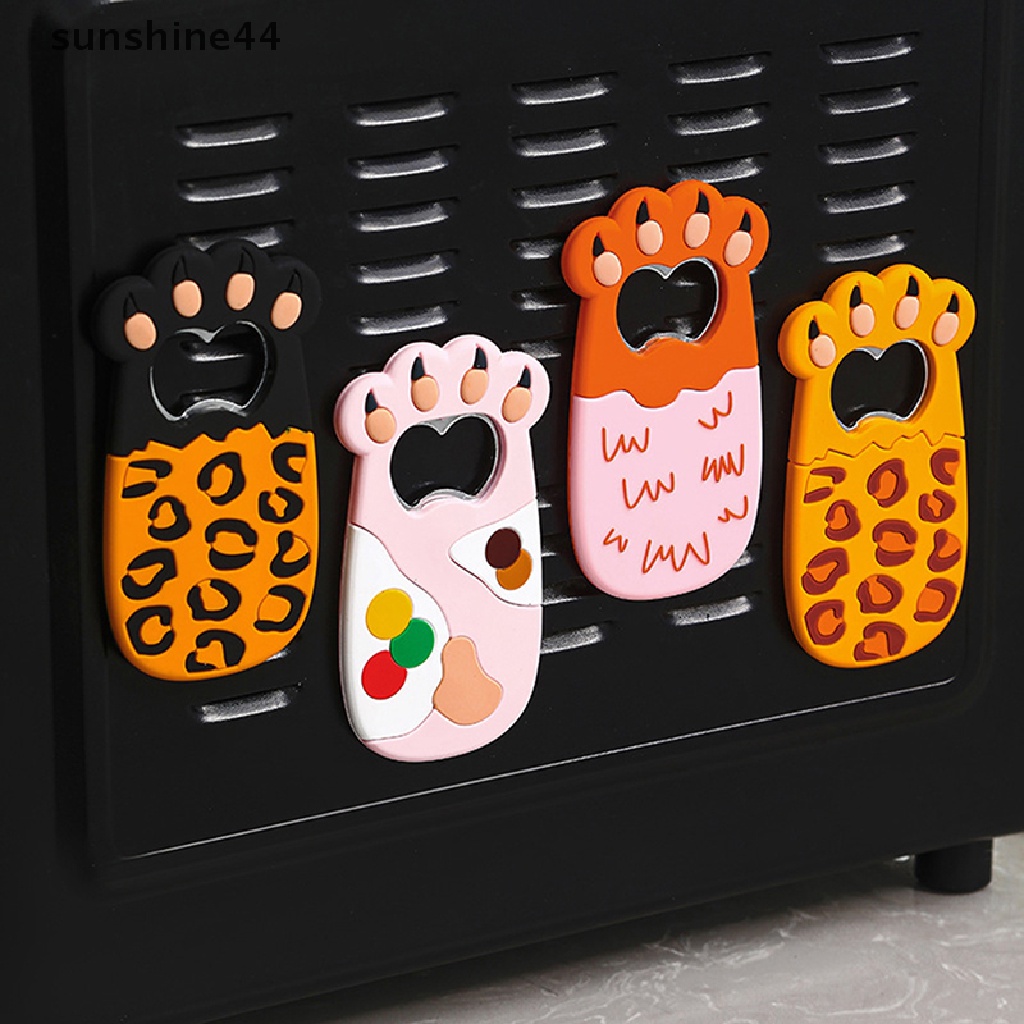 Sunshine Cartoon Cats Paw Wine Bottle Opener Pembuka Botol Bir Cakar Kucing Gemuk Magnet Kulkas Stiker Kulkas Lucu Magnet Beer Opener ID