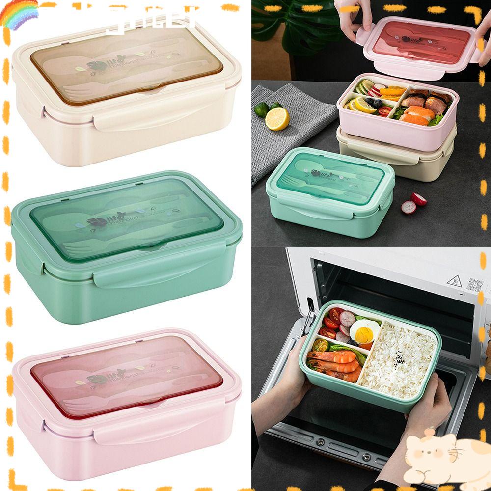 Solighter Lunch Box Microwavable Untuk Pelajar Pekerja Kantor Dengan Sendok Wadah Makanan