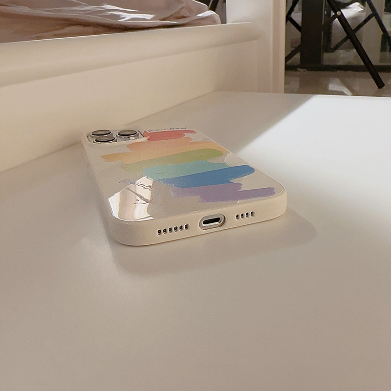 Bagus Warna Pelangi Candy Soft Case HP iP iPhone 11sarung Handphone iPhone X XS Max XR 11 12 13 14 Pro Max Casing Cewek Apple Non Selip