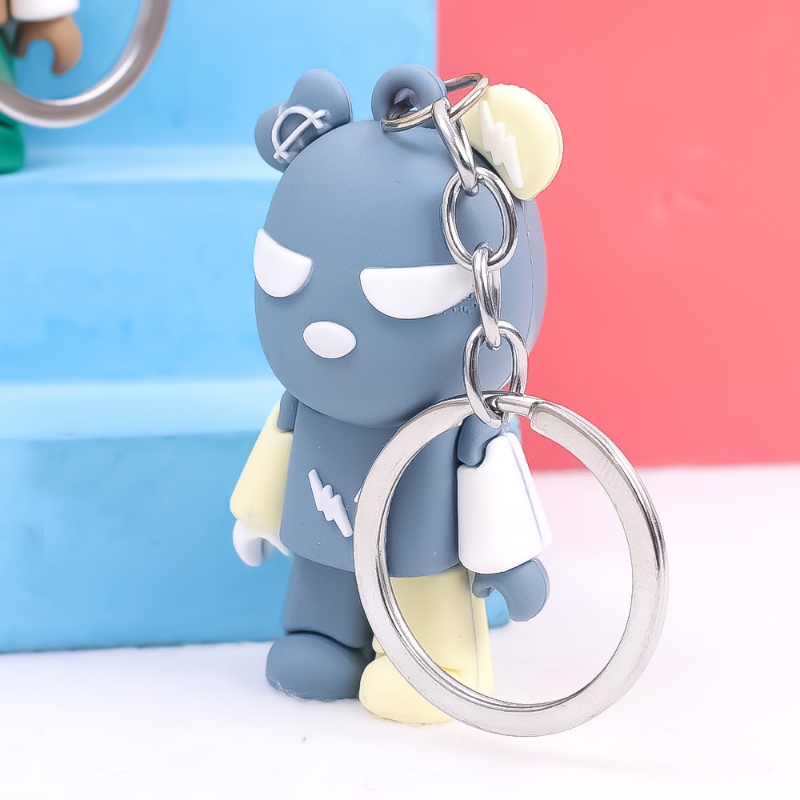 Liontin Gantungan Kunci Kartun Beruang Petir Untuk Pria Wanita/Fashion Boneka Mobil Tas Keyring Mainan Anak