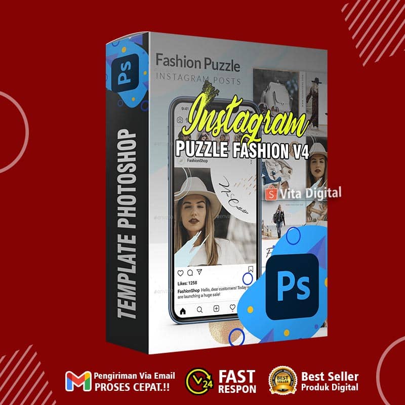 Template Instagram Fashion Puzzle v4 - Adobe Photoshop Desain