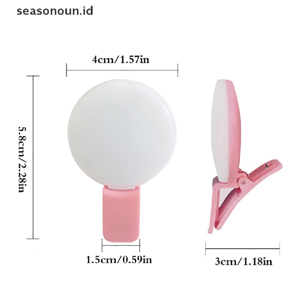 Seasonoun Ponsel LED Selfie Ring Light Portable Mini Tahan Lama Lampu Isi Tiga Stop.