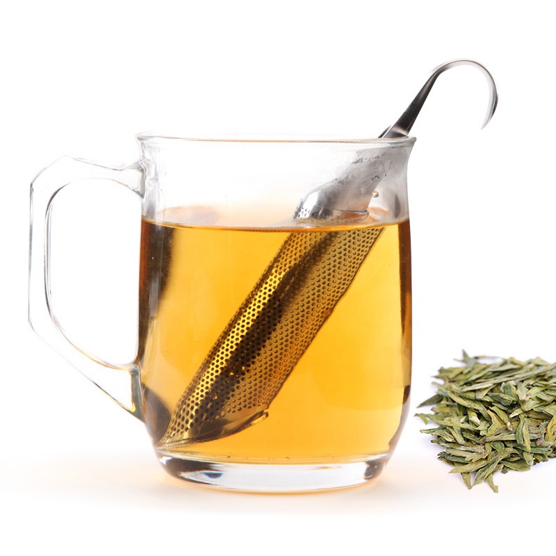 ღ 1Pcs Stainless Steel Teh Saringan Double-Layer Fine Mesh Tea Filter Teko Saringan Teh Teh Infuser pipa Sendok Teh Infuser Filter Aksesoris Dapur