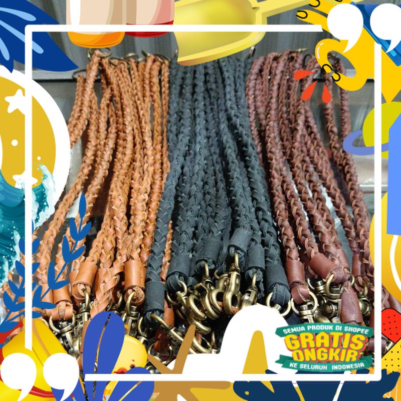 Super Mewah / TALI DOMPET Kulit Asli 100% || Tali Sulam Kulit Cibaduyut untuk Dompet