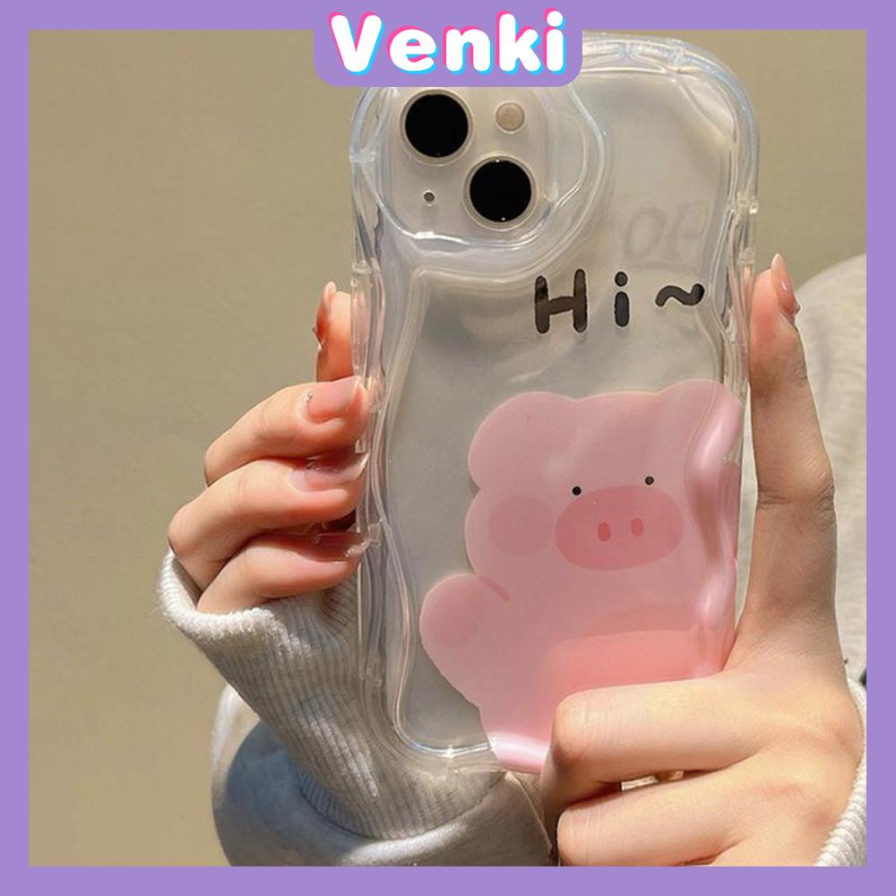 Case iPhone 11 Pro Max TPU Soft Clear Curved Wave Case Cute Cartoon Pig Camera Protection Shockproof For iPhone 14 13 12 11 Plus Pro Max 7 Plus X XR