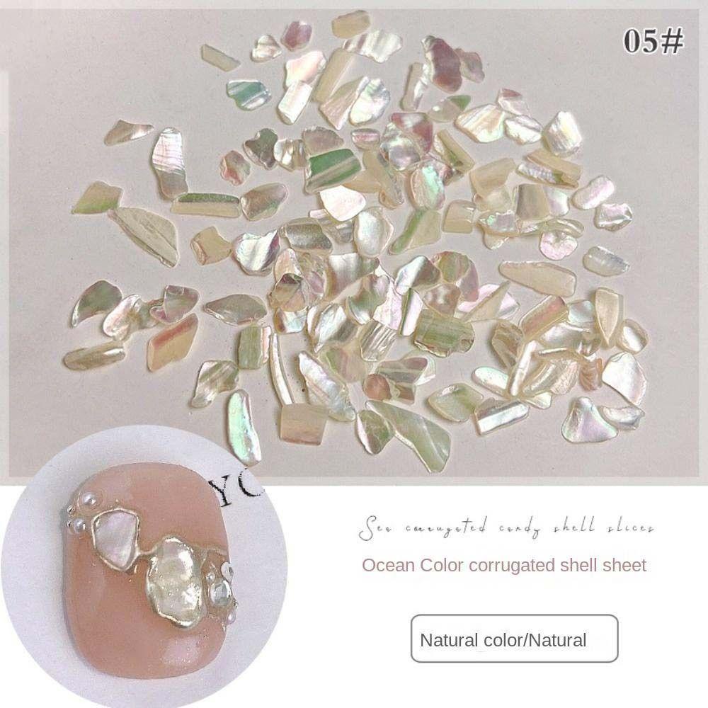 AUGUSTINA Agustin 3D Nail Art Dekorasi Aurora Warna-Warni Manicure Aksesoris Shell Nail Sequin Tekstur Nail Spangles Tips Abalone Hiasan Kuku