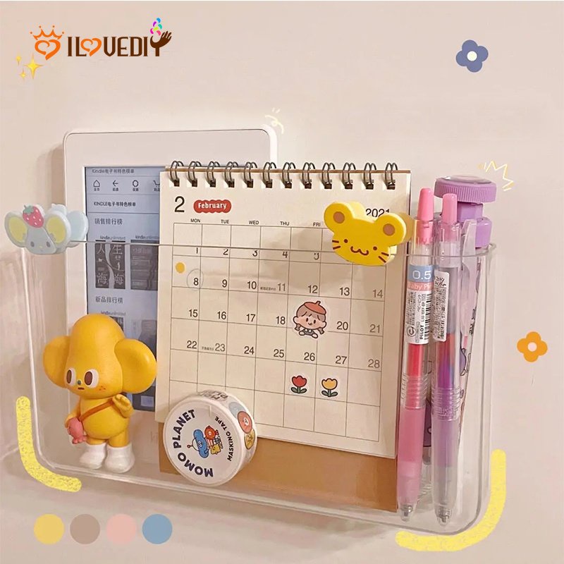 Kotak Penyimpanan Perekat Diri Dinding Yang Dipasang Di Dinding/Rak Case Penyimpanan Samping Tempat Tidur Transparan Bebas Paku/Tempat Colokan Ponsel Stand Container Rack