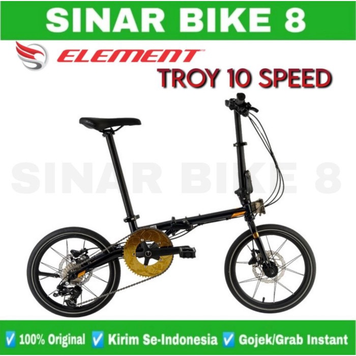 Sepeda Lipat ELEMENT TROY 16 Inch 10 Speed Chromoly New 2022