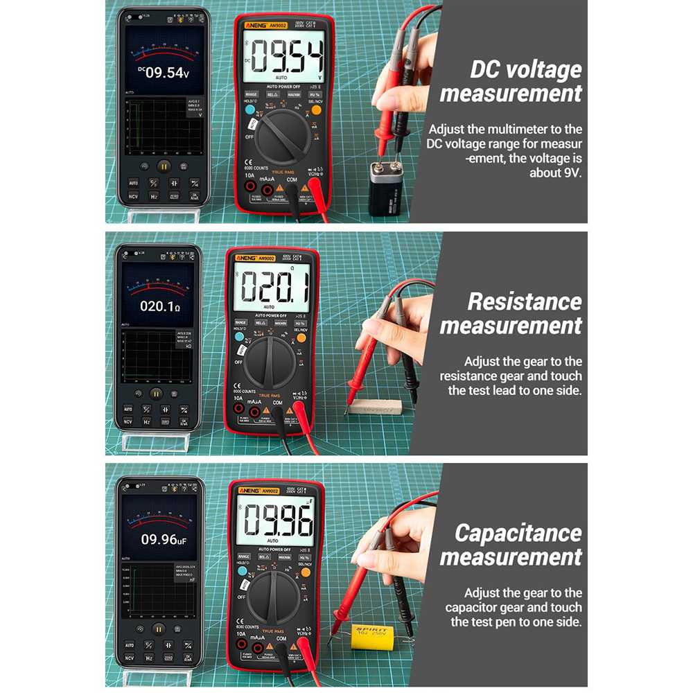 (BISA COD) FTIHSHP ANENG Digital Bluetooth Multimeter Voltage Tester - AN9002