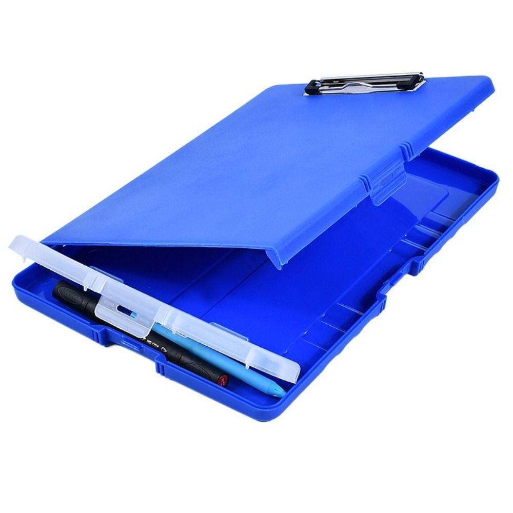 QUINTON Clipboard File Box Case Alat Tulis Plastik File Organizer Perlengkapan Kantor Alas Tulisan Penyimpanan Dokumen Clipboard