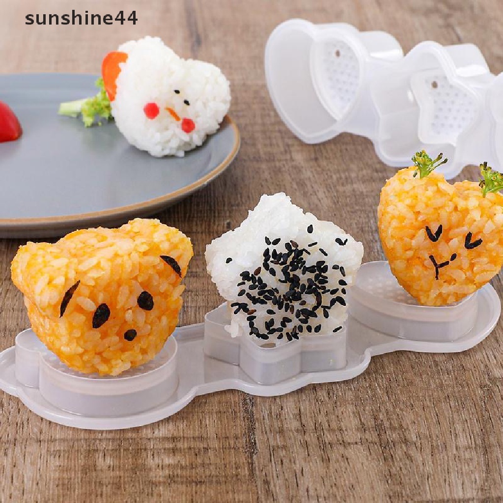 Sunshine 1Pc Cartoon Shape Rice Ball Set Sushi Mold Bento Stamper Kitchen Accessories ID