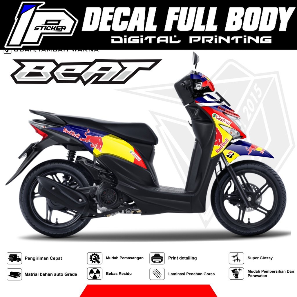 Decal Stiker Motor BEAT Pop Full Body - Decal Sticker BEAT POP desain D6 01