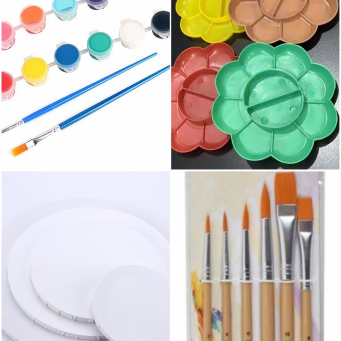 

DISKON SHOPEE/ Paket Alat Lukis + Kanvas Lingkaran 20cm