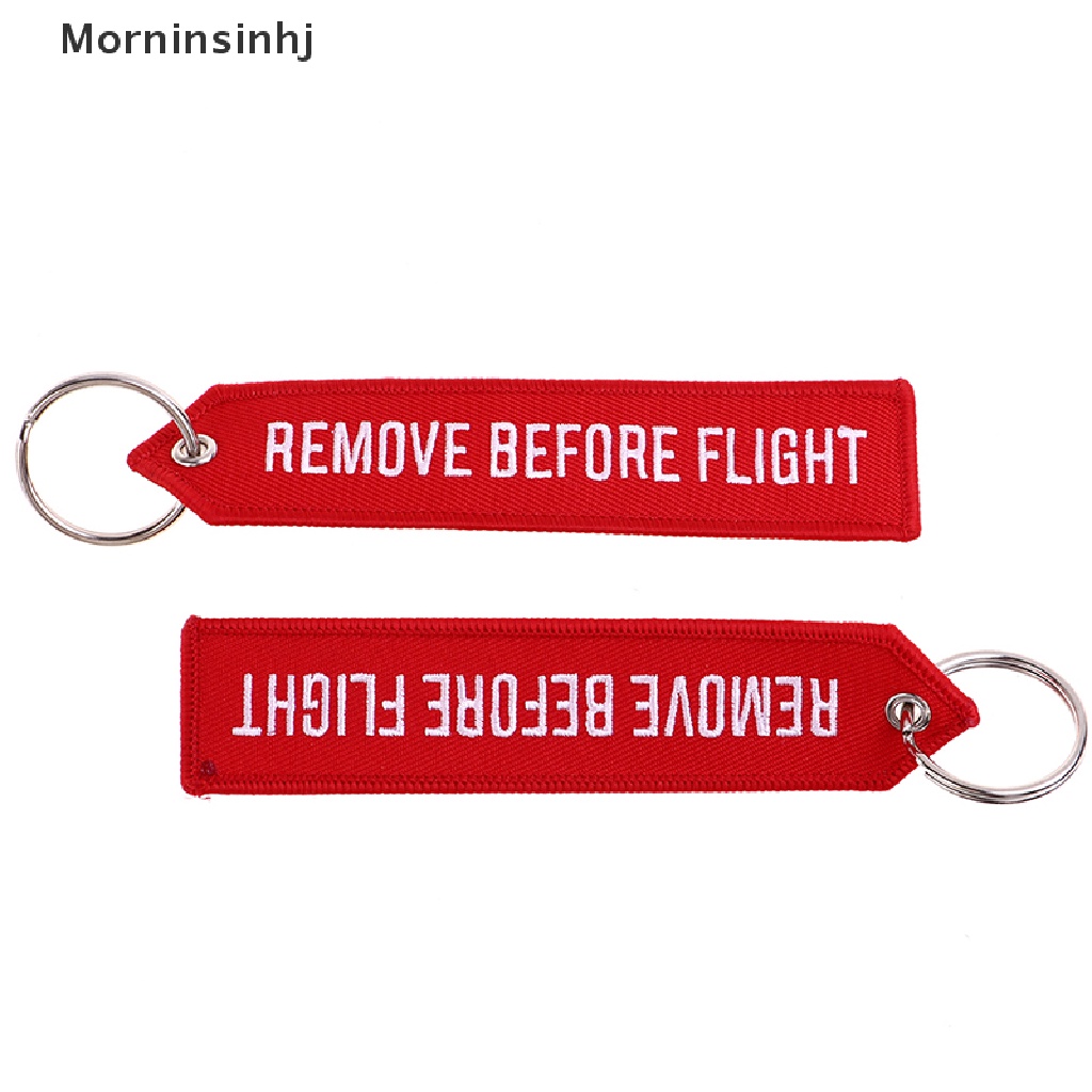 Mornin Remove Before Flight Lanyards Tali Gantungan Kunci Untuk Card Badge Gym Key Chain id